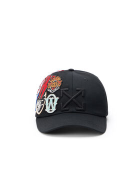OFF WHITE MULTI PATCH BASEBALL CAP BLACK - MULTICOLOR OMLA04AF25FAB00B