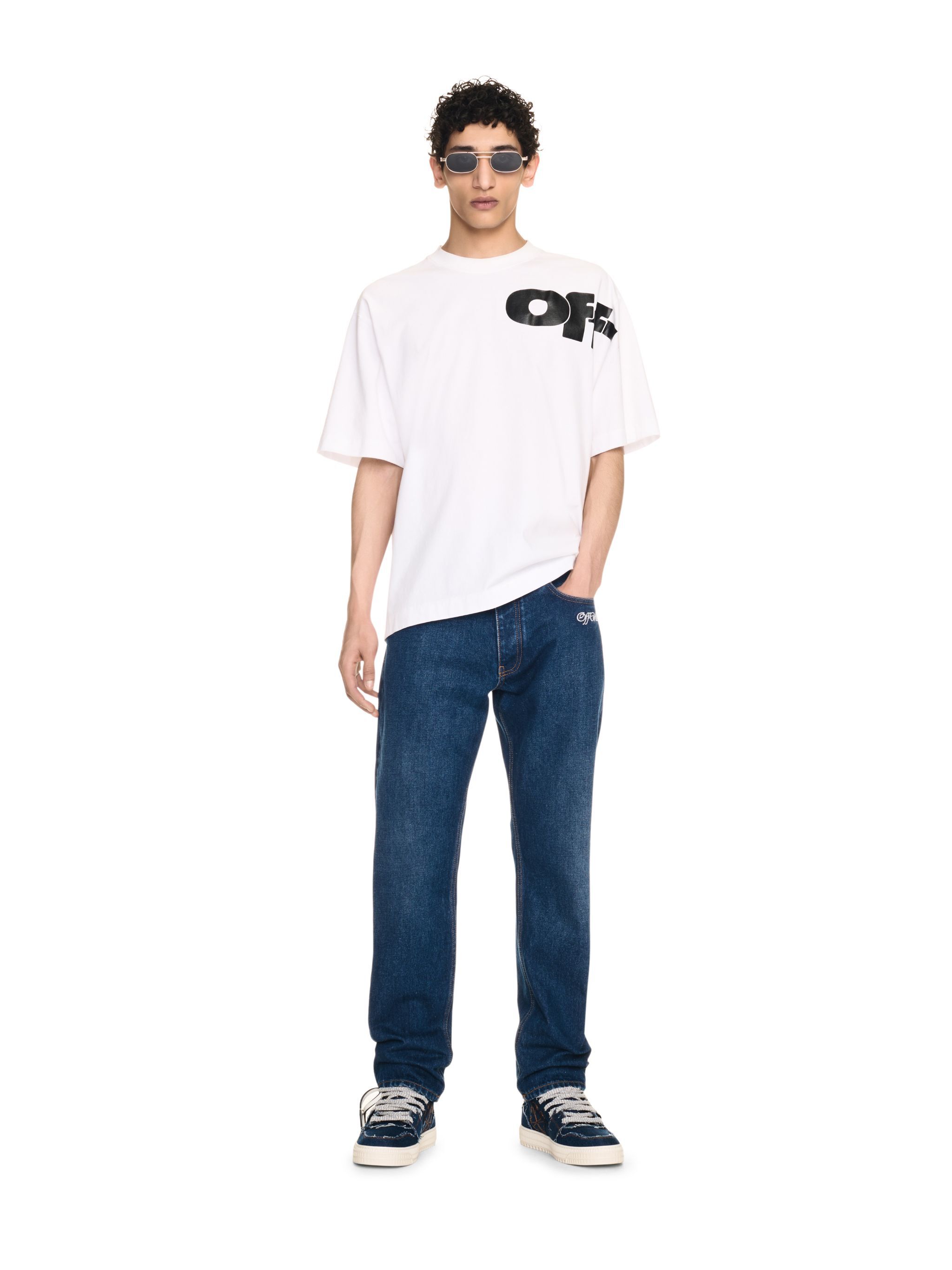 SCRIPT TAPERED JEANS in BLUE for Men | Off-White™