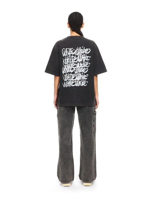 OFF WHITE Off Marker Skate Tee Marble Black-White 2AA134S26JER003