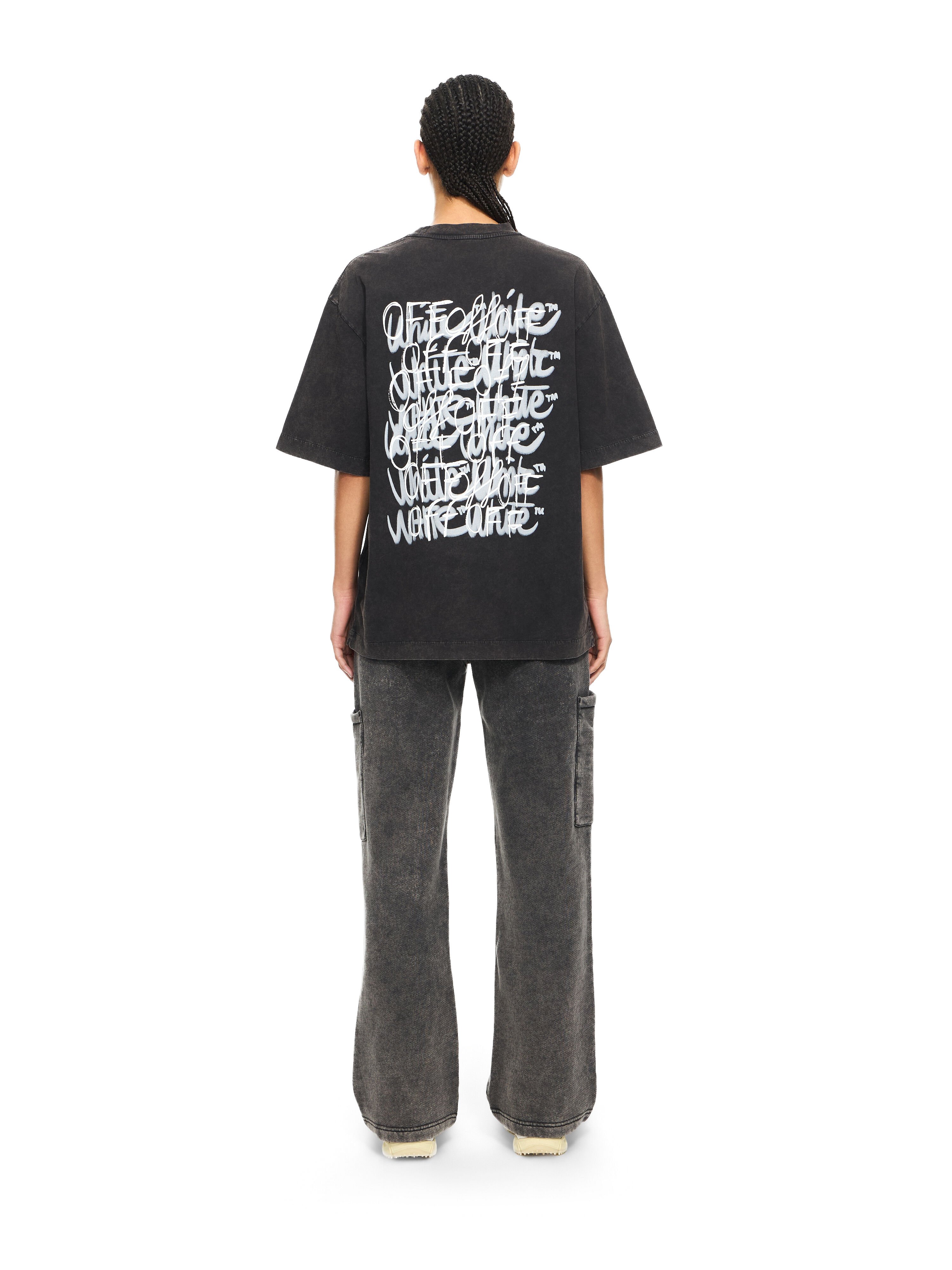 OFF WHITE Off Marker Skate Tee Marble Black-White 2AA134S26JER003