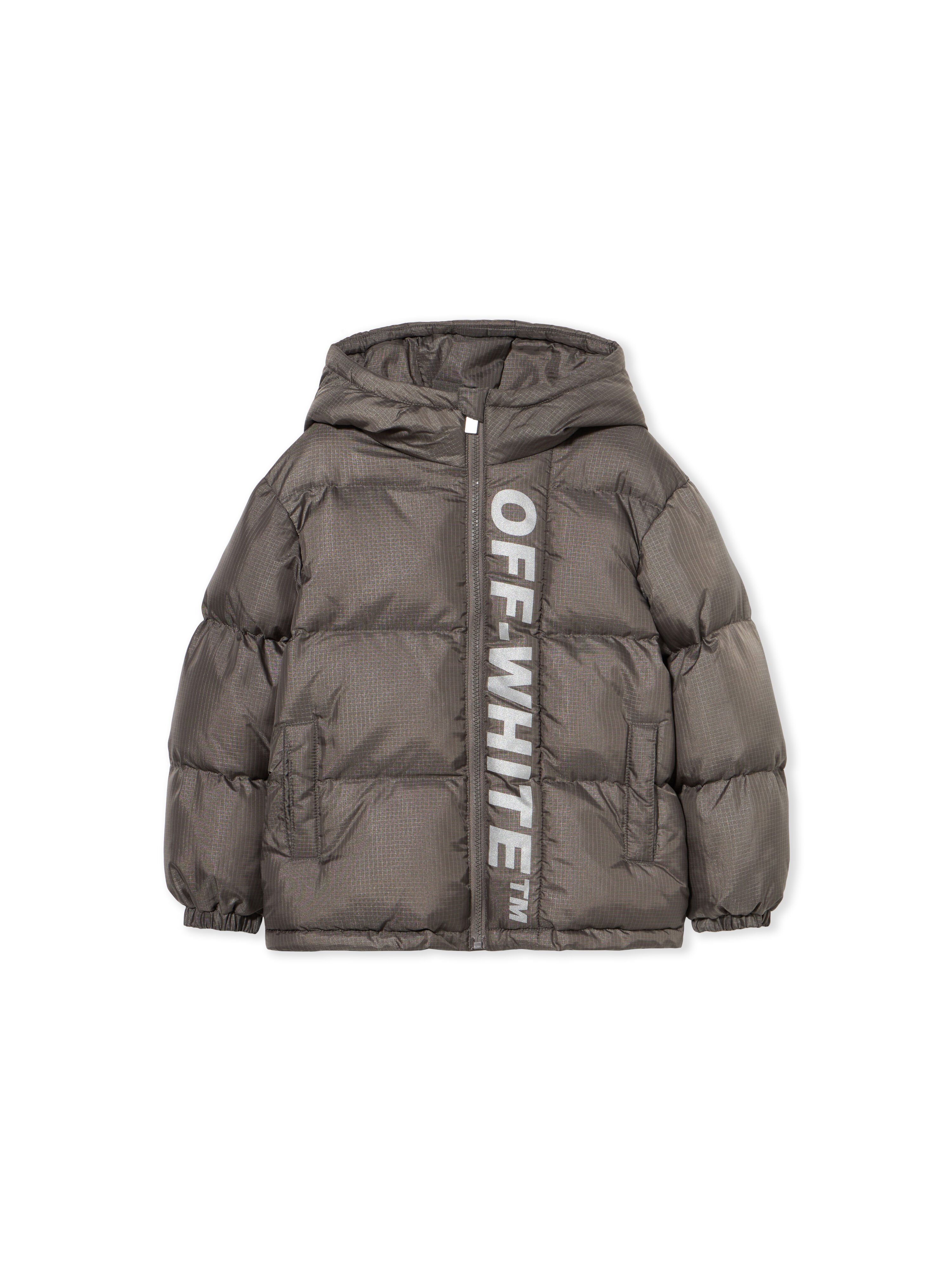 OFF WHITE Ripstop Puffer Jacket DARK GREY - REFLECTIVE OBEJ002F25FAB001