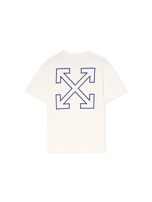 Arrow Outline Flock Logo T-Shirt OFF WHITE Arrow Outline Flock Logo T-Shirt WHITE - BLUE OBAA002F25JER00D