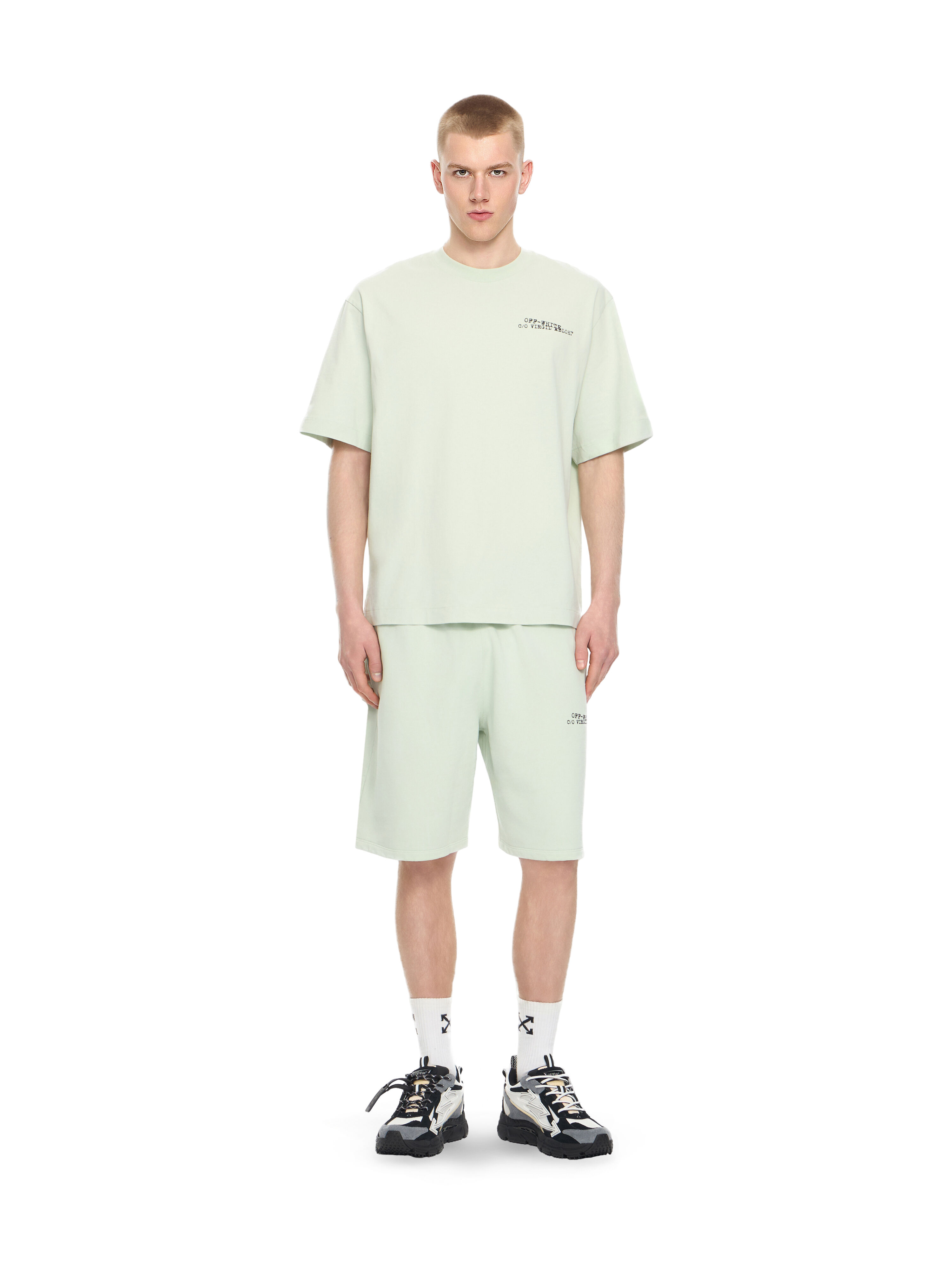 Type Diagonal Skate Sweatshorts in FADE OUT MINT for Men | Off-White™