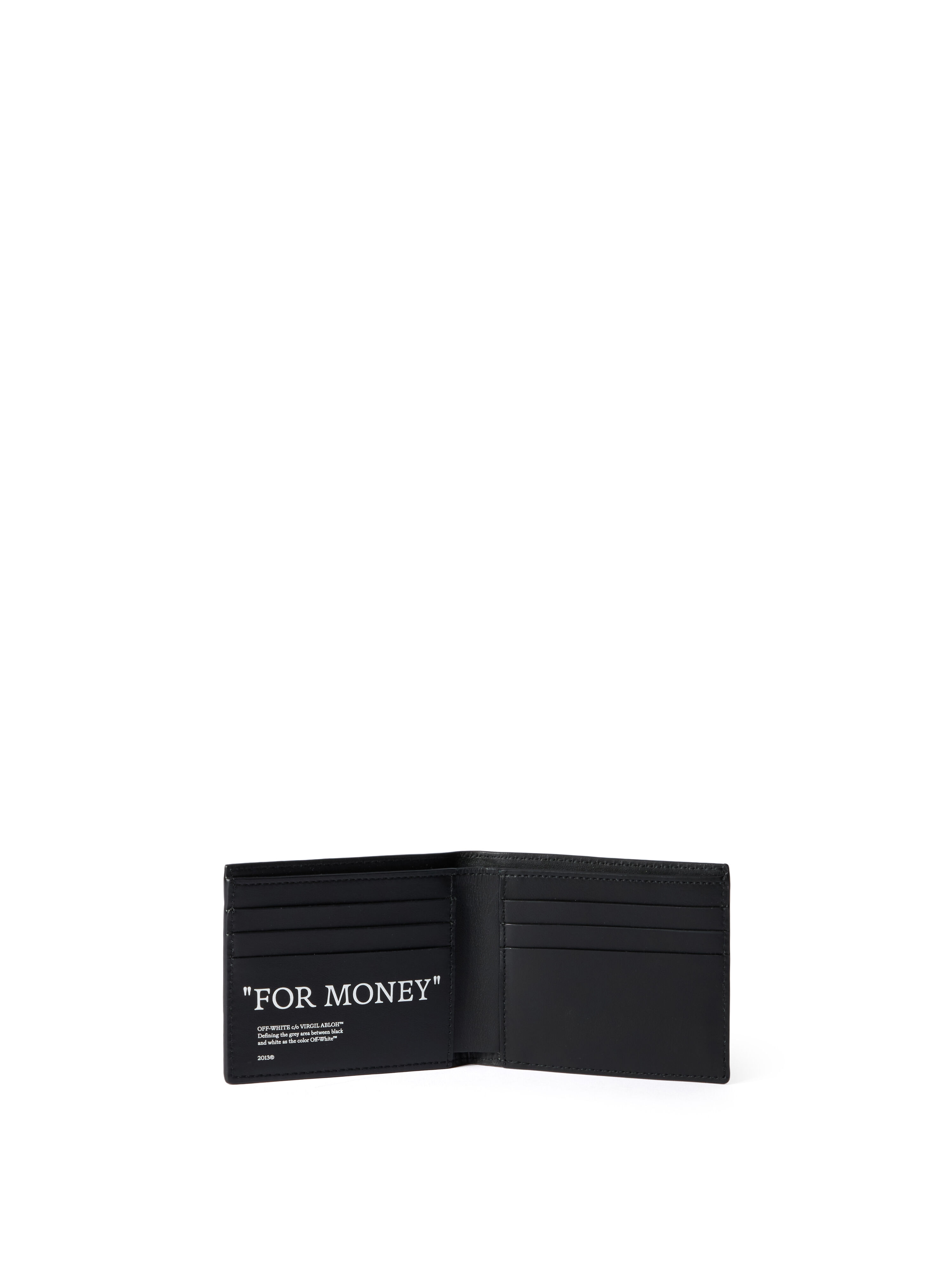 OFF WHITE Quote Bifold Wallet BLACK WHITE OMNC074C99LEA001