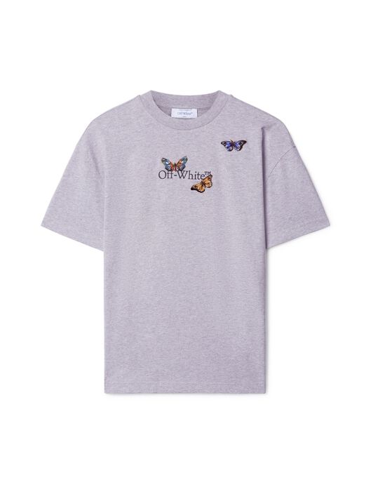 OFF WHITE Gray Bookish Butterfly T-Shirt GREY OWAA089S25JER007