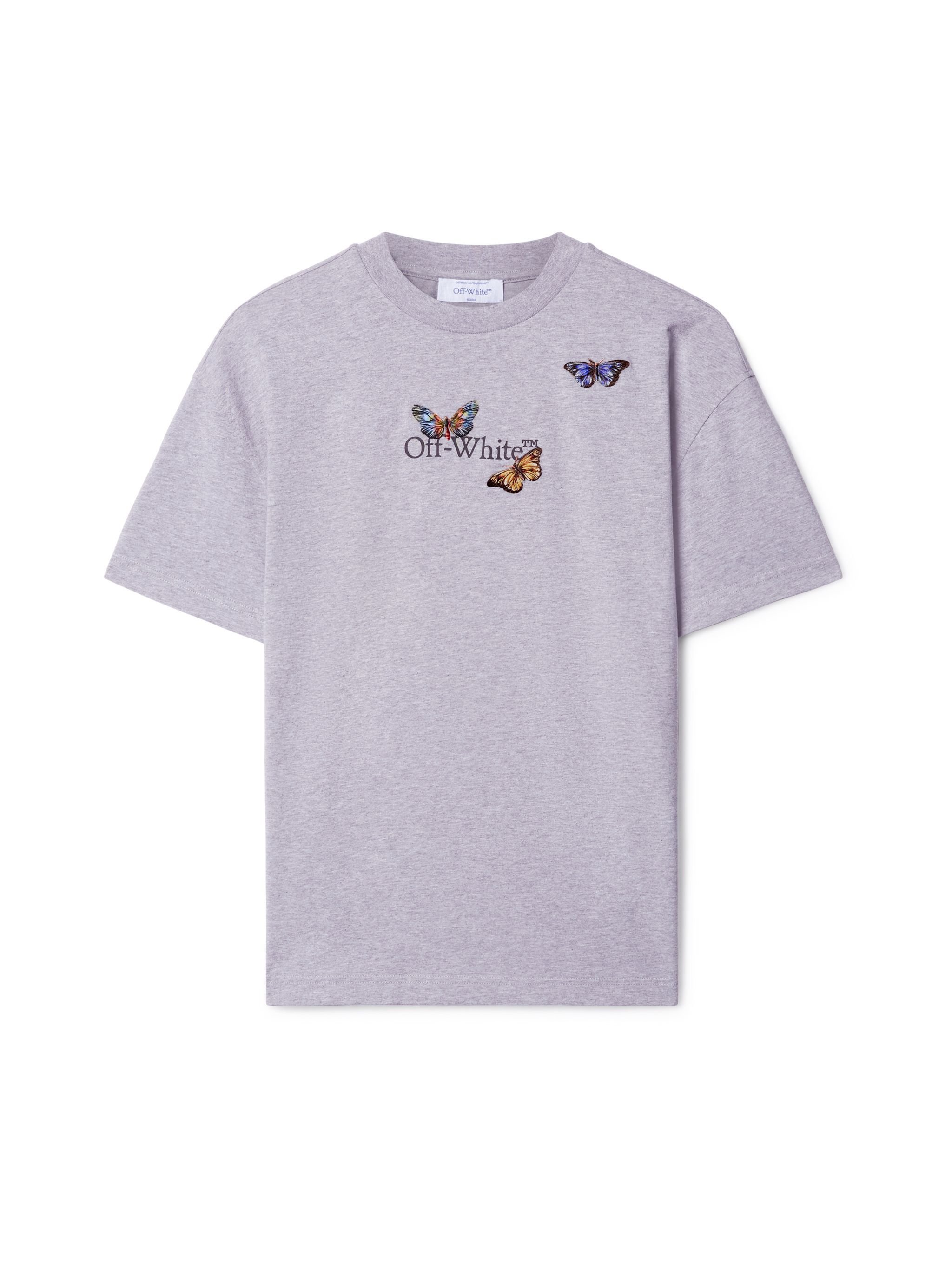OFF WHITE Gray Bookish Butterfly T-Shirt GREY OWAA089S25JER007