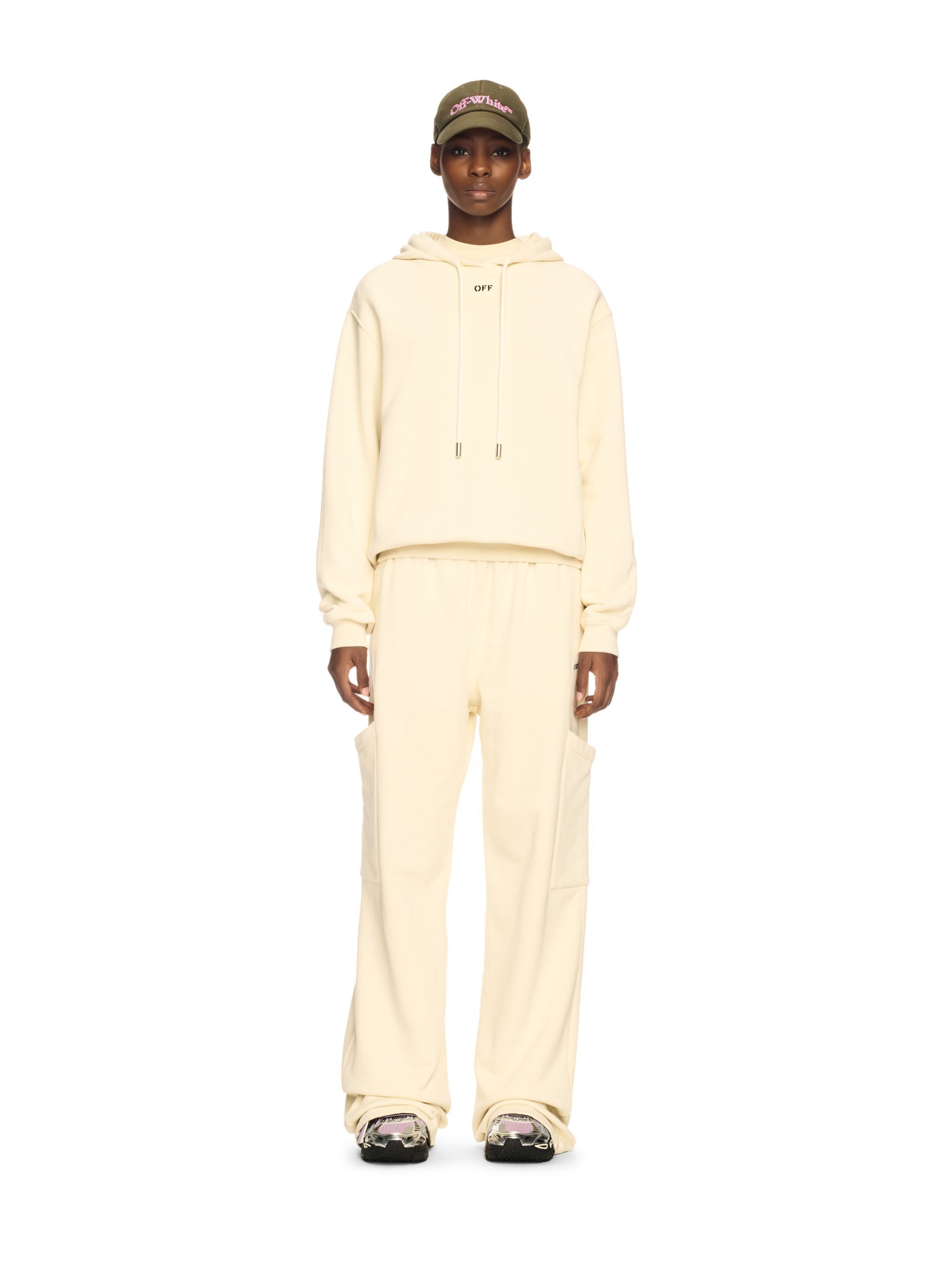 OFF WHITE White Rose Valley Hoodie NEUTRALS OWBB058S25FLE003