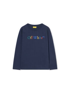 OFF WHITE Arrow Ruler Long-Sleeve T-Shirt NAVY BLUE - MULTICOLOR OBAB001F25JER001