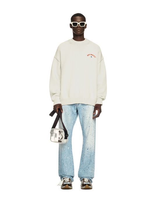 OFF WHITE White Starry Arrow Knit Sweater WHITE OMHE153S25KNI001