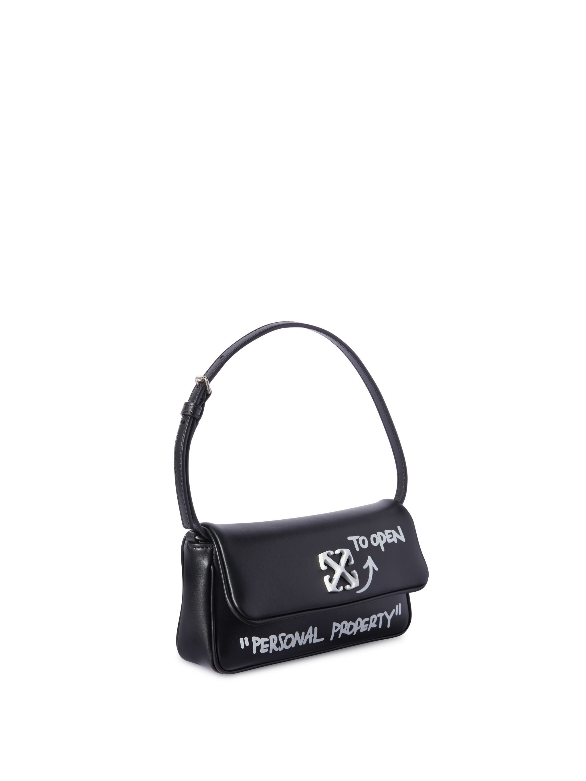 OFF WHITE Schwarze Jitney 0.7 Quote Schultertasche SCHWARZ OWNN18BC99LEA001