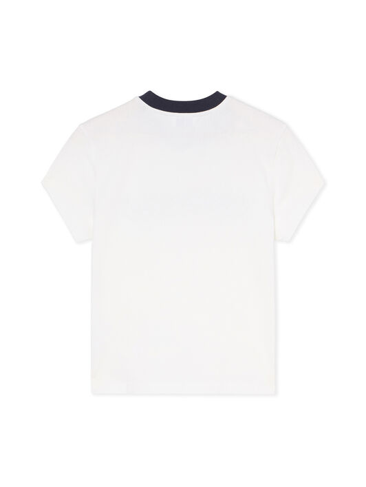 OFF WHITE Embroidered Script Logo Fitted Logo Tee WHITE-BLUE IRIS OWAA112F25JER001