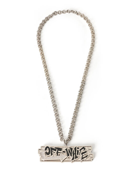Bling Strass Wall Chain Necklace OFF WHITE Bling Strass Wall Chain Necklace SILVER - SILVER OMOB162S26MET001