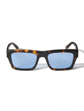 OFF WHITE Flint Blue Lens Sunglasses SHINY HAVANA OW1038604553