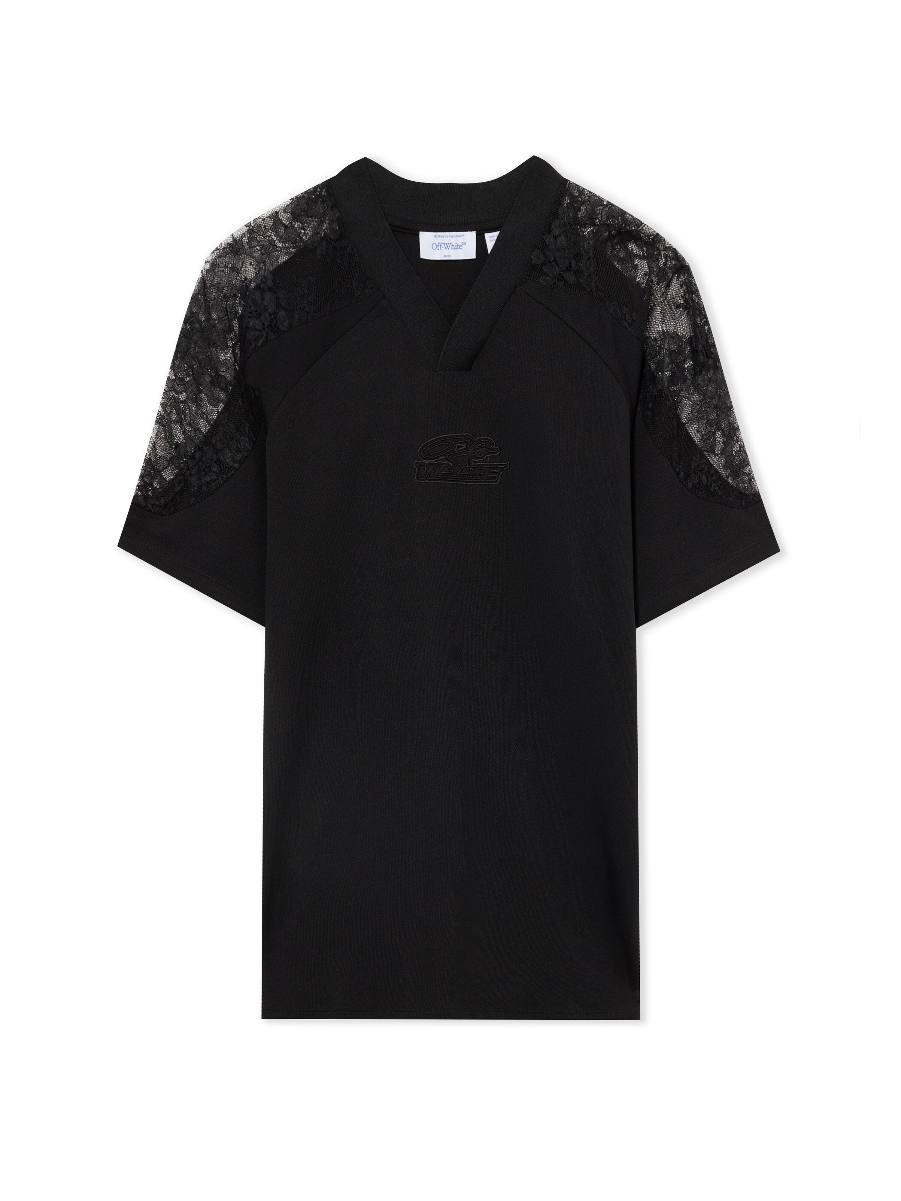 Lace Insert Soccer Dress OFF WHITE Lace Insert Soccer Dress Black-Black 2FU00648T