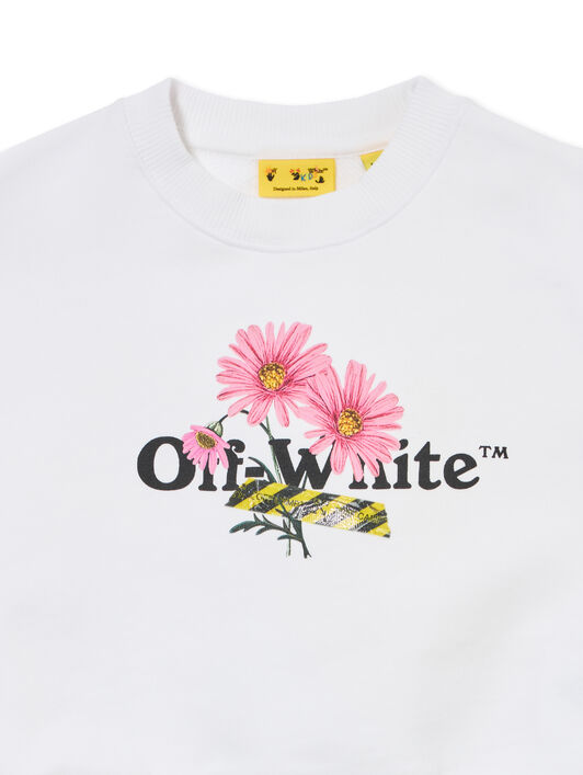 OFF WHITE Daisy Logo Box Crew WHITE 44GBA013S26F001