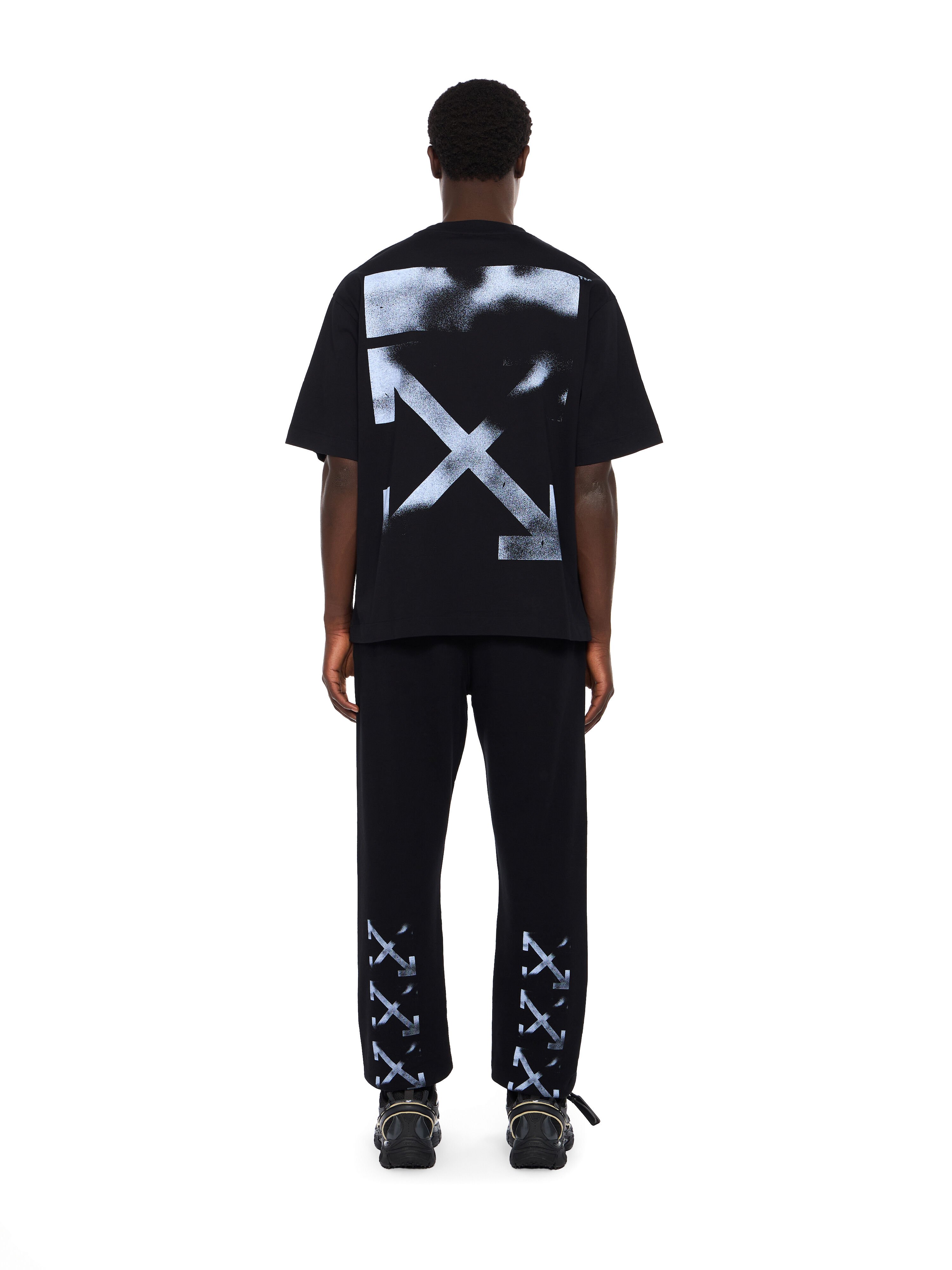 OFF WHITE Stencil Arrow Skate Logo T-Shirt BLACK - CLOUDY OMAA120F25JER00D