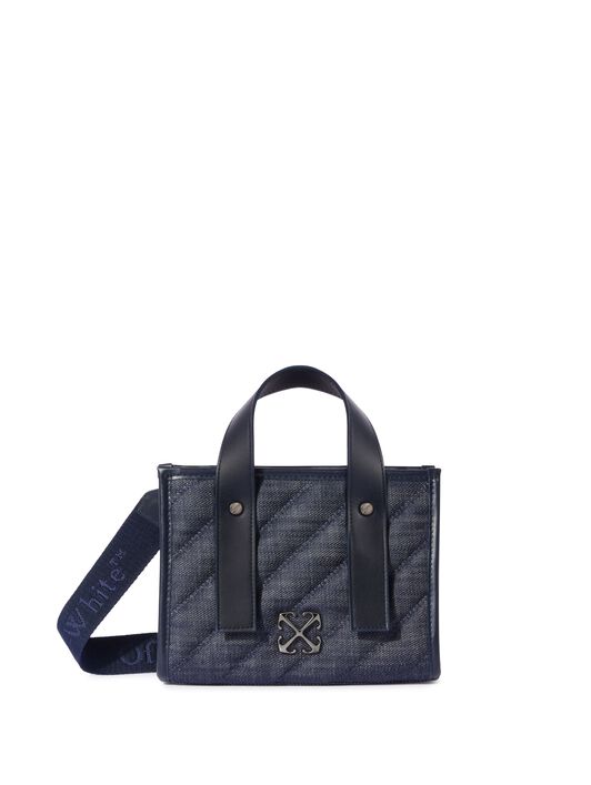 OFF WHITE Dunkelblaue Gequiltete Denim Einkaufstasche BLAU OWNA238S25FAB001