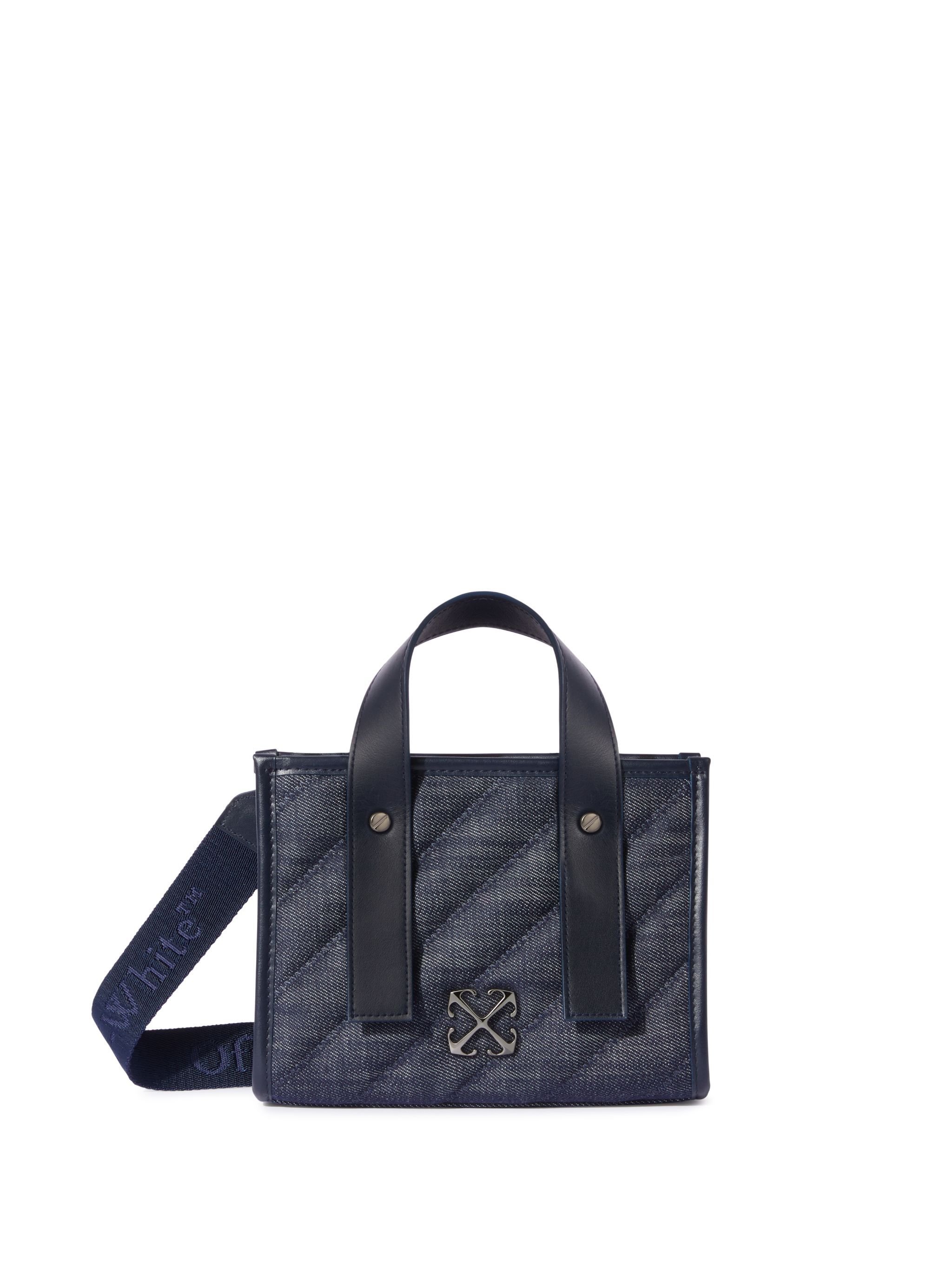 OFF WHITE Dunkelblaue Gequiltete Denim Einkaufstasche BLAU OWNA238S25FAB001