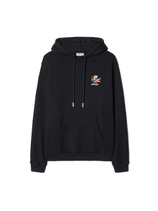 OFF WHITE Schwarzer Fresco Hoodie SCHWARZ OWBB064S25FLE001