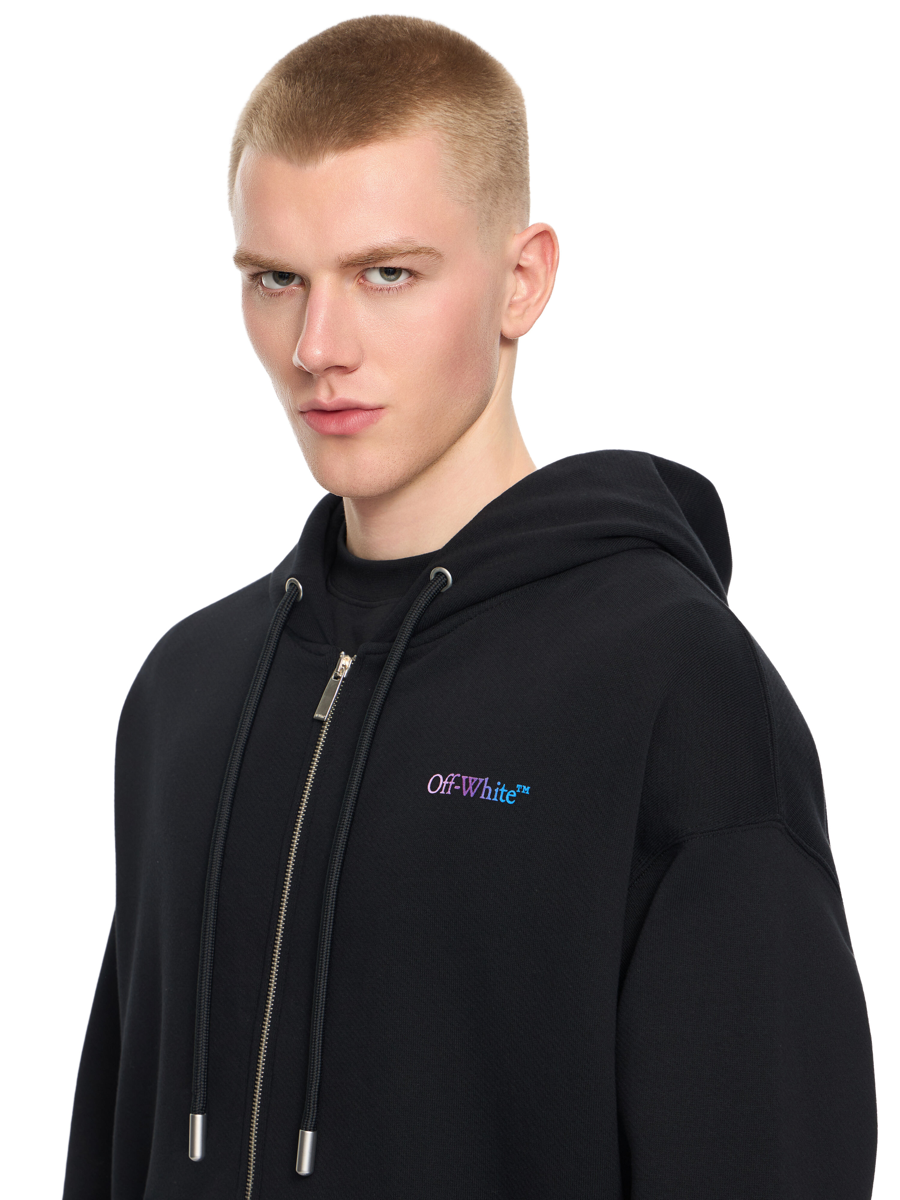 Gradient Full Zip Hoodie in BLACK for Men | Off-White™