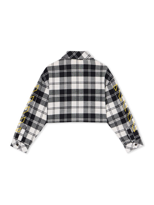 OFF WHITE Bookish Diagonal Flannel Shirt BLACK - YELLOW OGGA01CF25FAB001