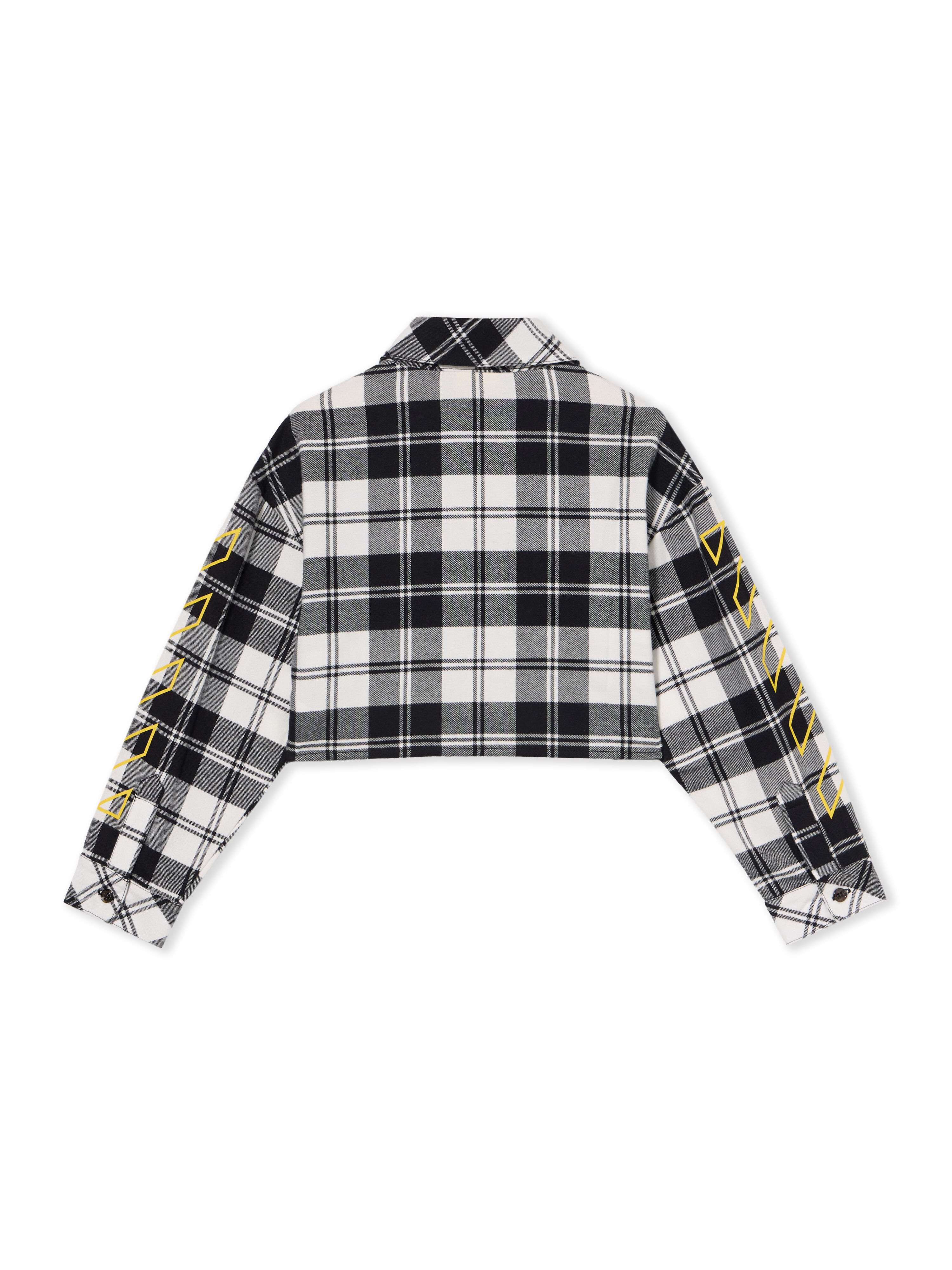 OFF WHITE Bookish Diagonal Flannel Shirt BLACK - YELLOW OGGA01CF25FAB001