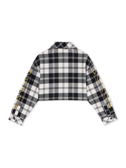 Bookish Diagonal Flannel Shirt OFF WHITE Bookish Diagonal Flannel Shirt BLACK - YELLOW OGGA01CF25FAB001