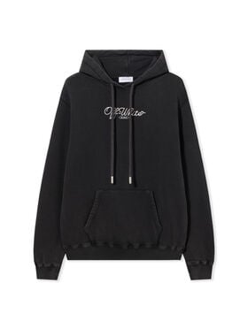 OFF WHITE Scissor Arrow Hoodie WASHED BLACK-WHITE OWBB064S25FLE003