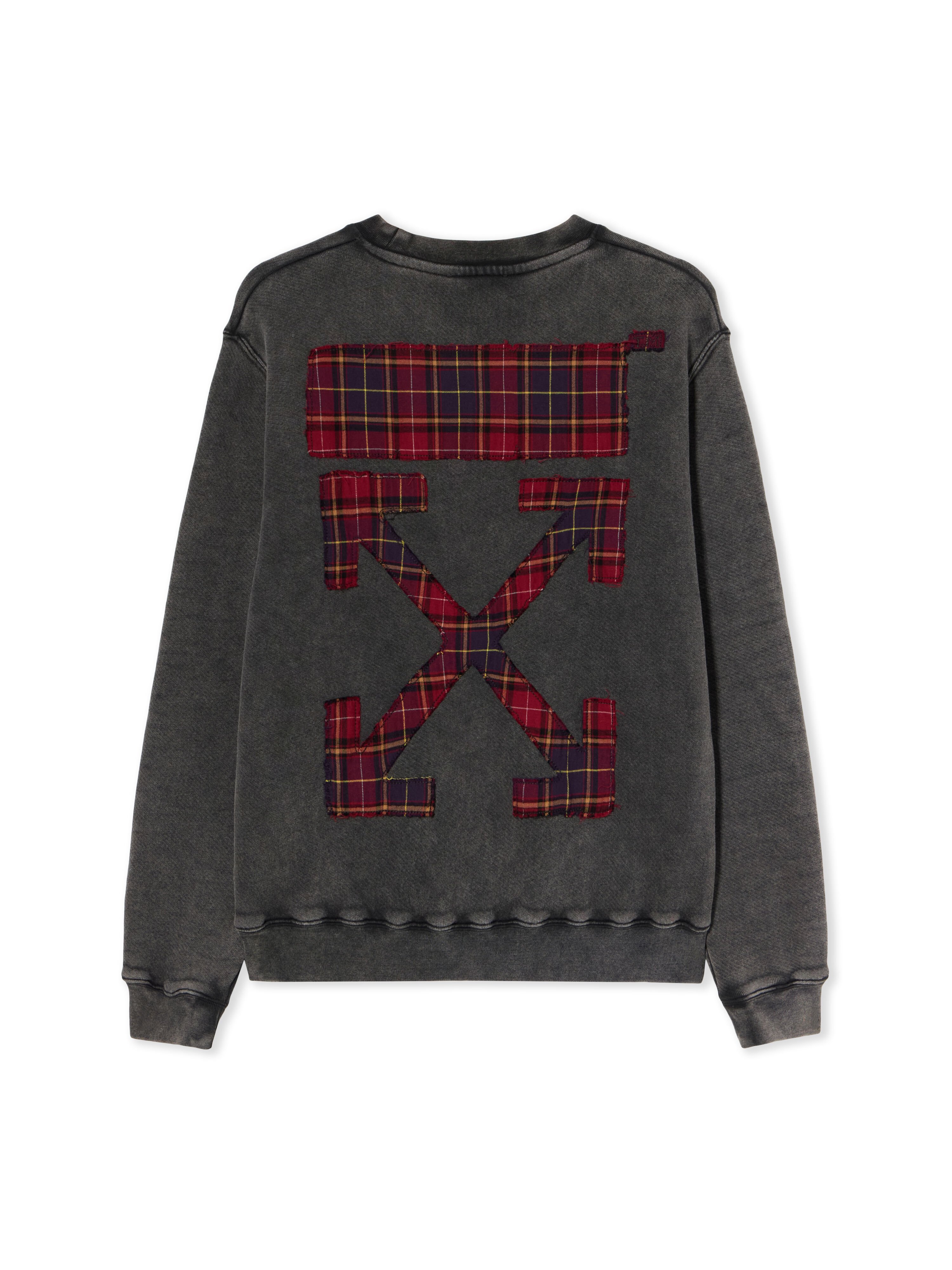 OFF WHITE Check Flan Arrow Crew Logo Sweatshirt MARBLE BLACK-WHITE OWBA055F25FLE002