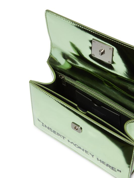 OFF WHITE Green Jitney 1.4 Quote Top Handle Bag GREEN OWNP062S25FAB001