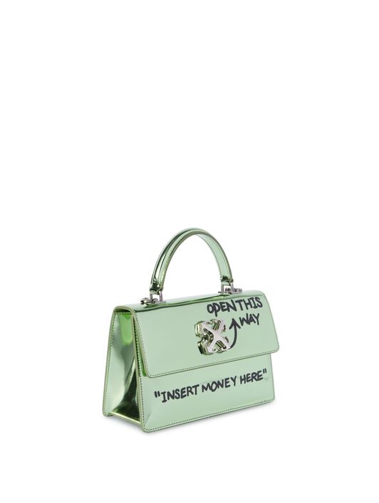 OFF WHITE Green Jitney 1.4 Quote Top Handle Bag GREEN OWNP062S25FAB001