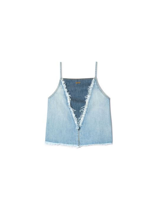 OFF WHITE Blaues Denim Doll-Top BLAU OWYP00BS25DEN001