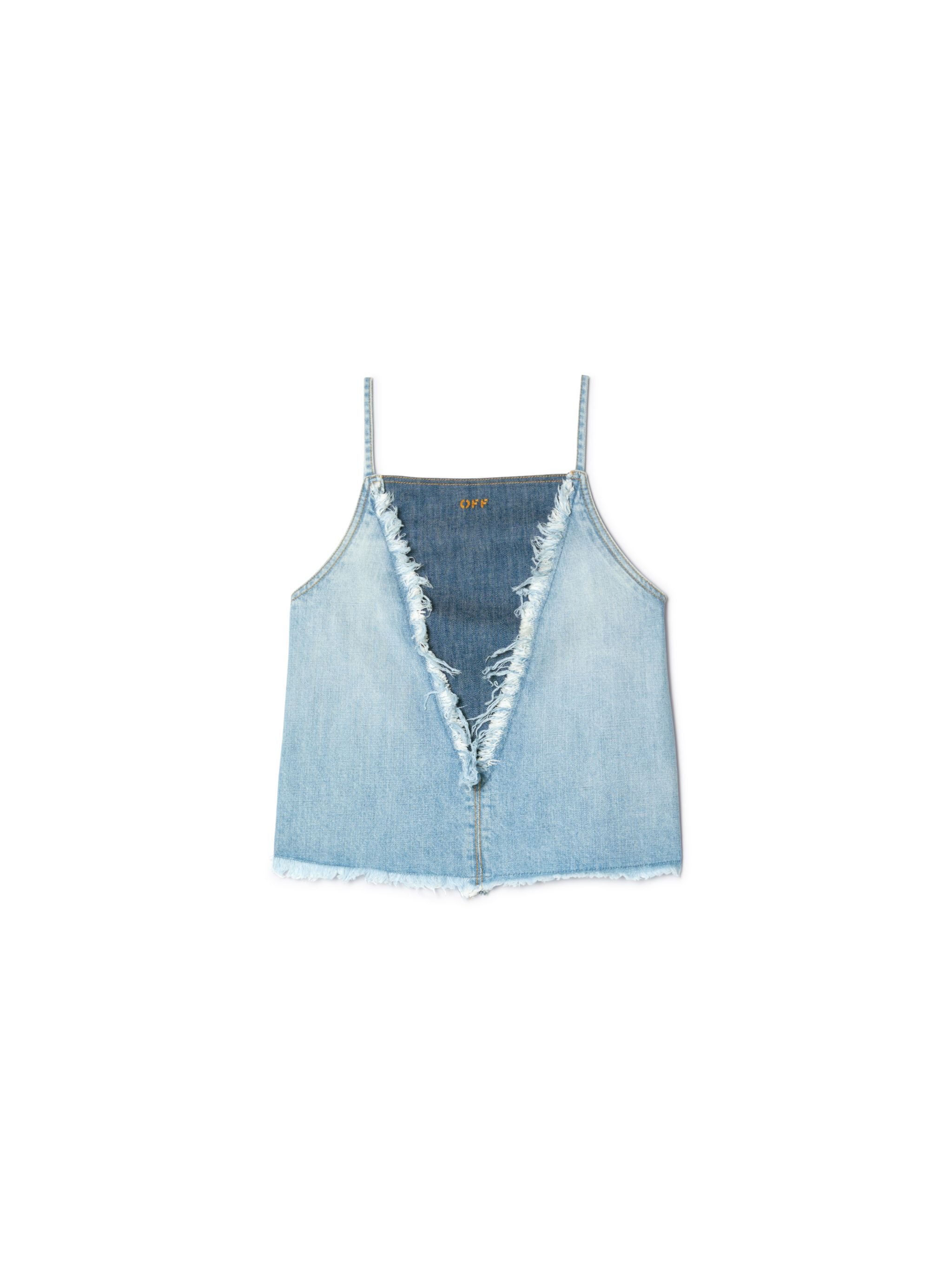 OFF WHITE Blaues Denim Doll-Top BLAU OWYP00BS25DEN001