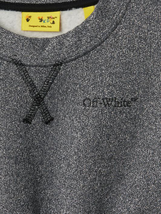 OFF WHITE graues langarmkleid mit logo-band GRAU OGDF002F24FLE001