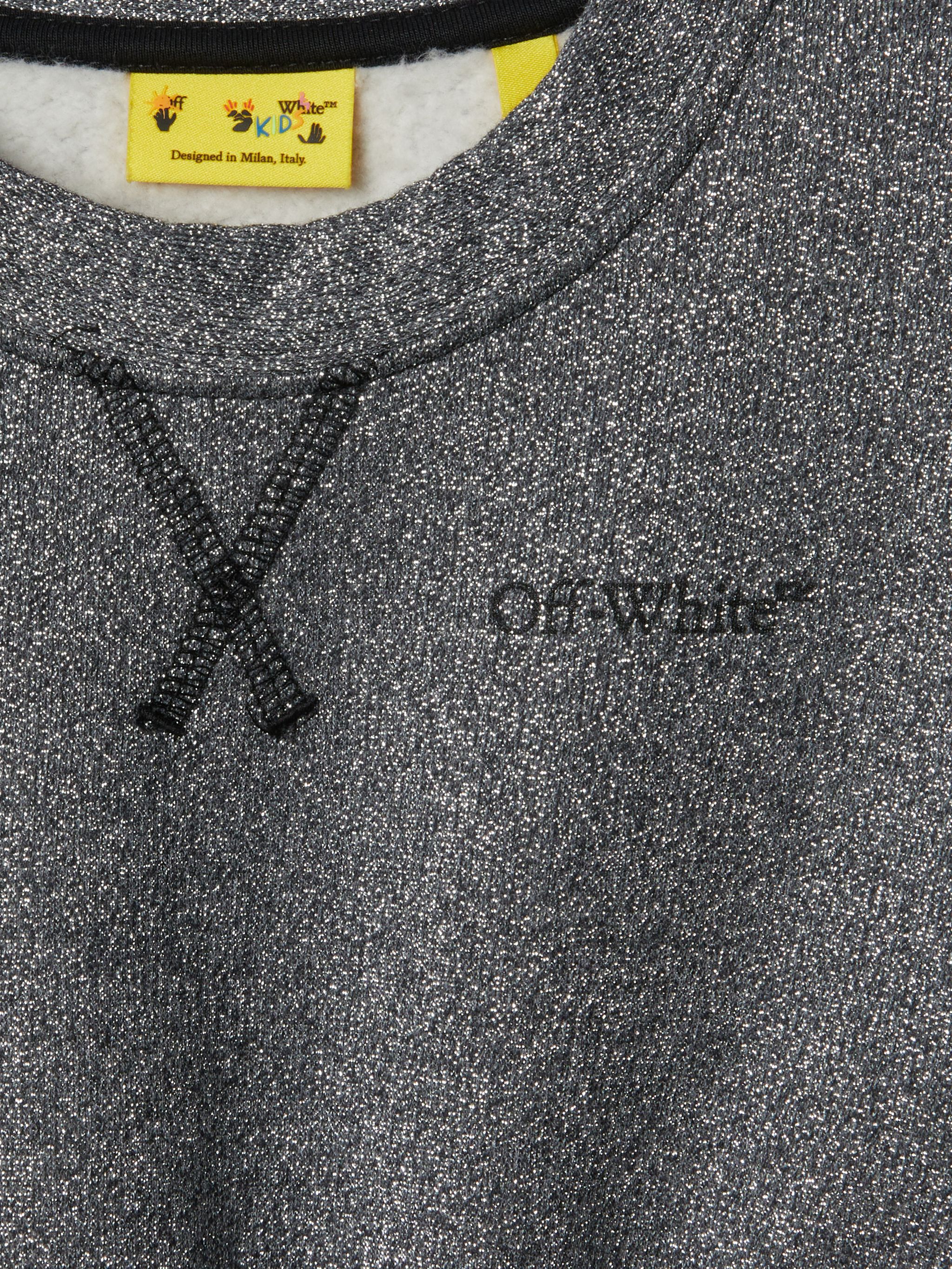 OFF WHITE graues langarmkleid mit logo-band GRAU OGDF002F24FLE001