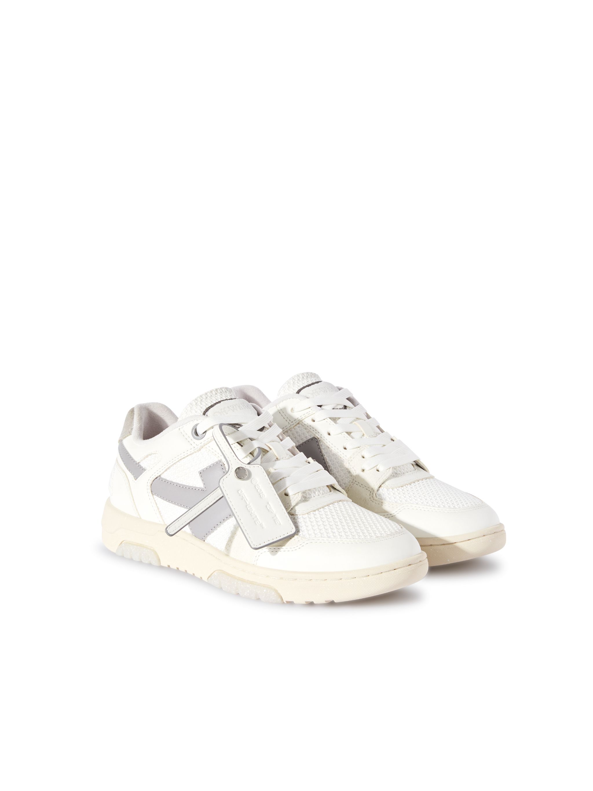 OFF WHITE OUT OF OFFICE SCHMALE WEISS/GRAUE SNEAKER WEISS OMIA243S24LEA001