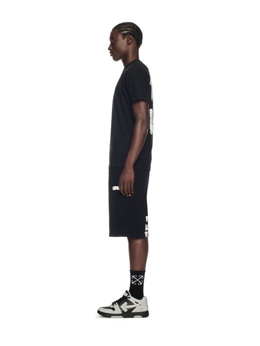 OFF WHITE Schwarzes T-Shirt Mit Gesprühtem Pfeil-Motiv SCHWARZ OMAA027S25JER00B