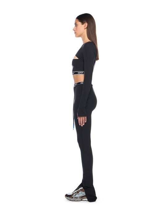 Logoband Split Leggings OFF WHITE Logoband Split Leggings BLACK - FUCHSIA OWVV01DF25JER001