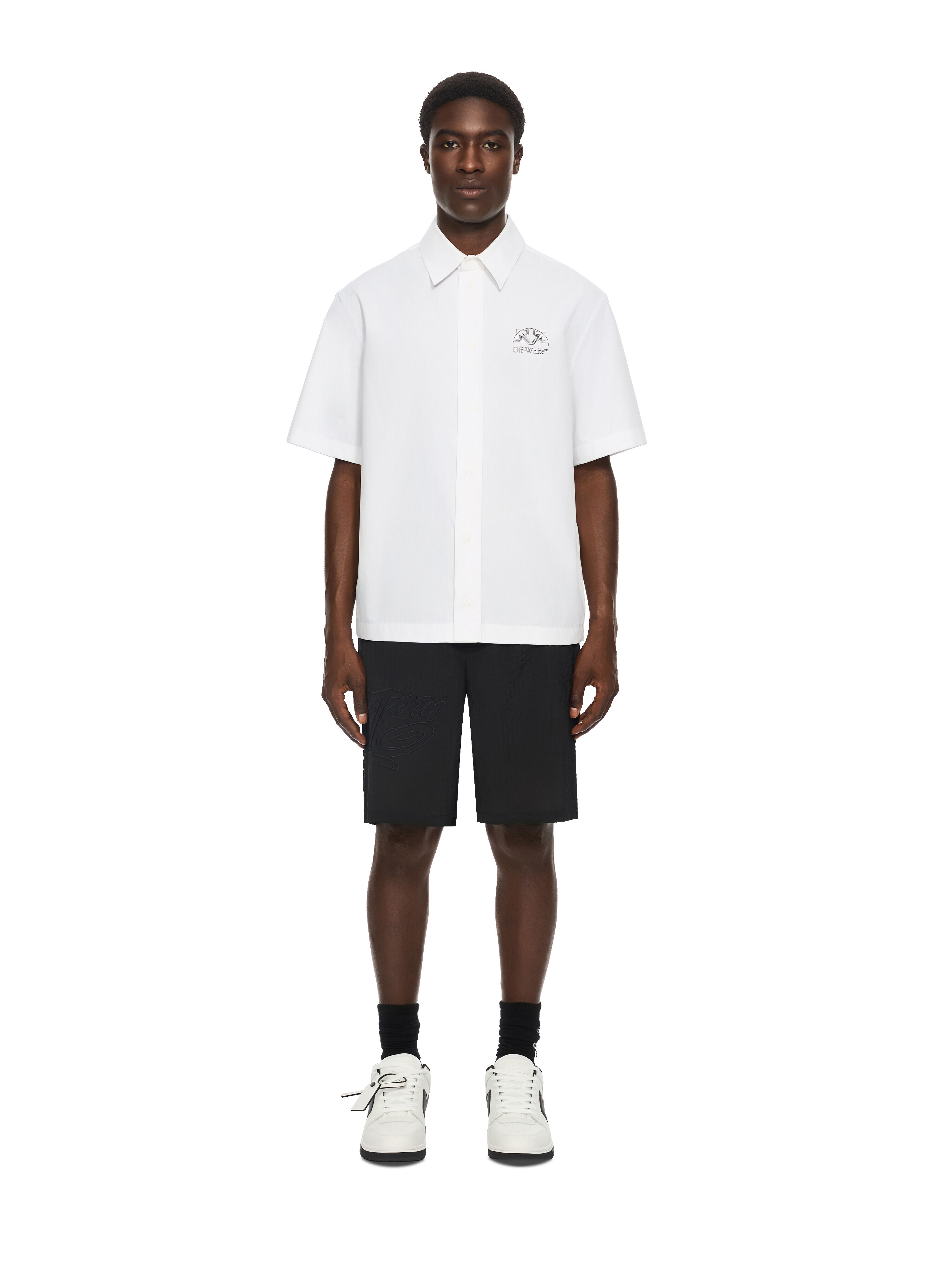 Off Line Half Arrow Poplin Slim Bowling Shirt OFF WHITE Off Line Half Arrow Poplin Slim Bowling Shirt WHITE 44MGG01PF26F002