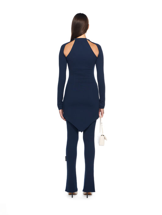 OFF WHITE Heavy Jersey Silver Tie Mini Dress BLUE IRIS-BLUE IRIS OWDB55KF25JER001