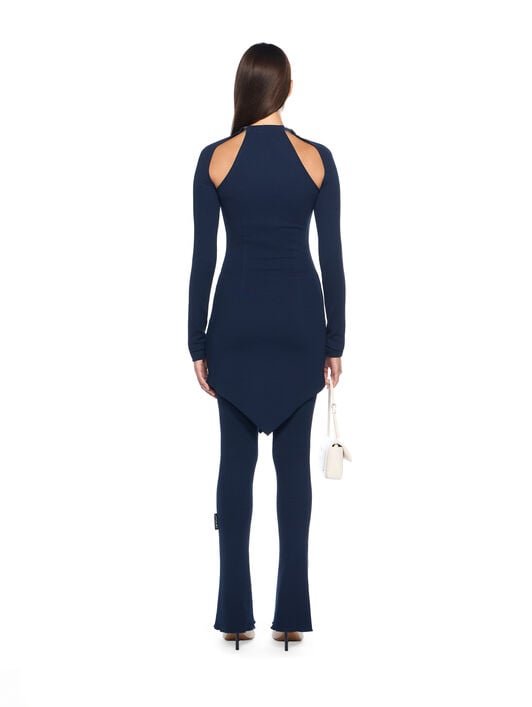 Heavy Jersey Silver Tie Mini Dress OFF WHITE Heavy Jersey Silver Tie Mini Dress BLUE IRIS-BLUE IRIS OWDB55KF25JER001