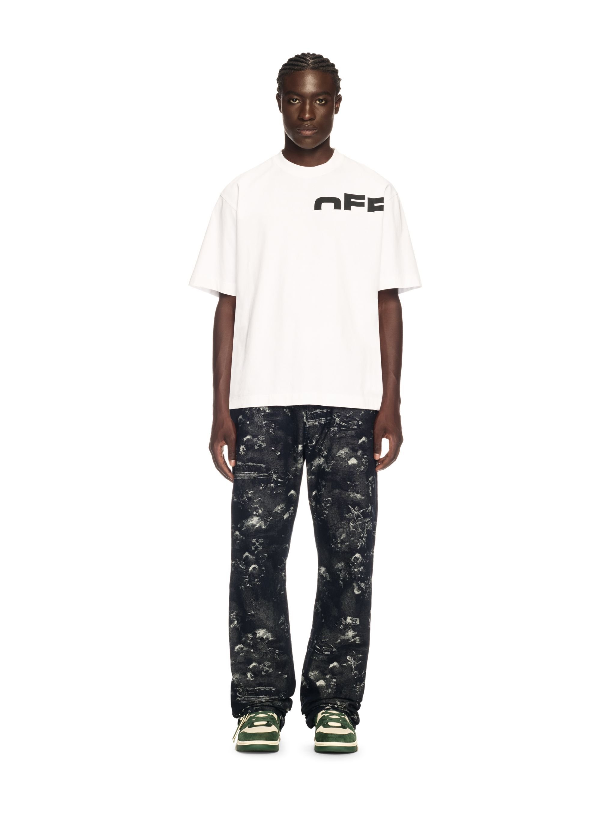 OFF WHITE White Off Split T-Shirt WHITE OMAA120S25JER00B