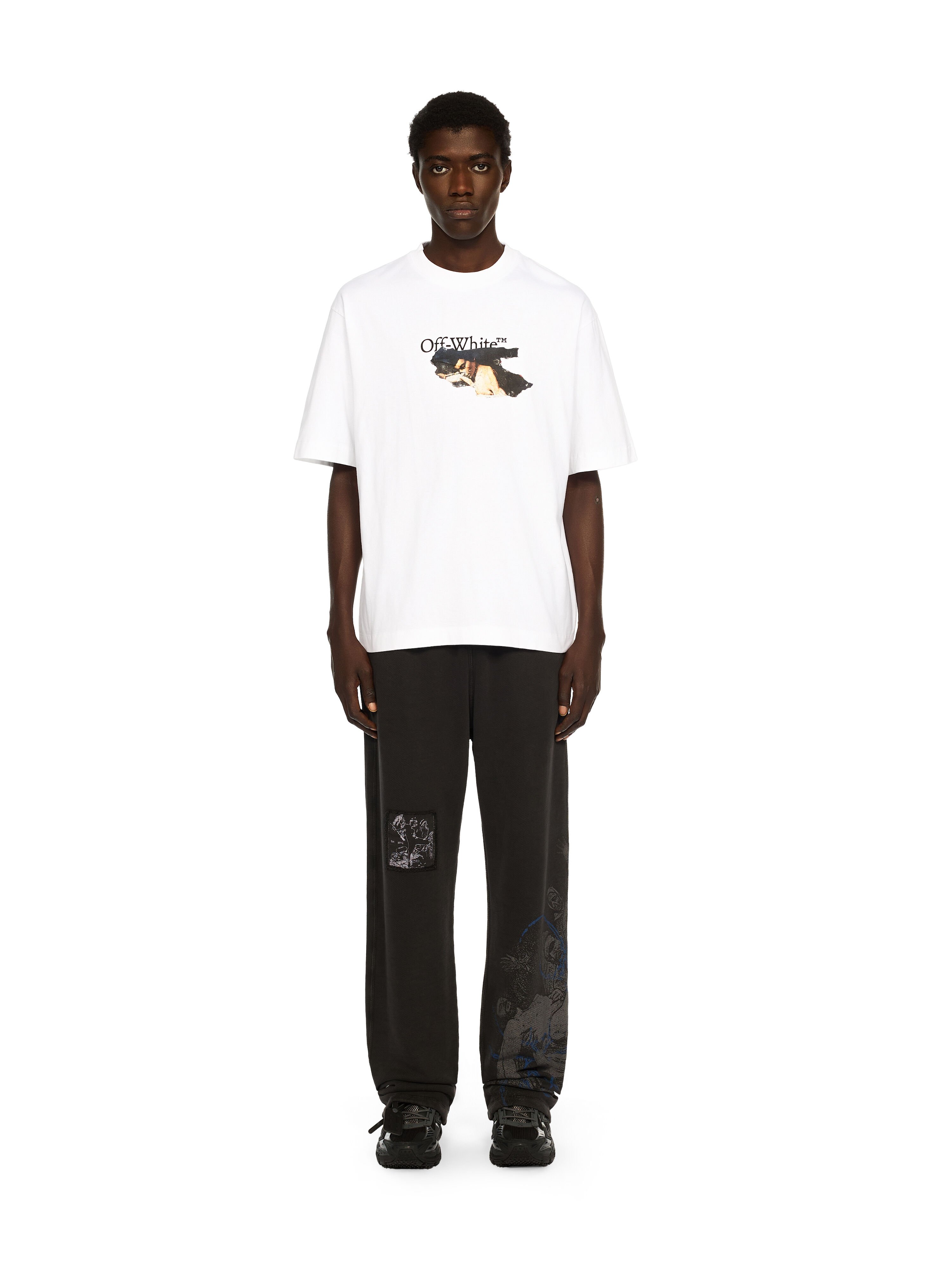 OFF WHITE Paint Arrow Skate Logo Tee WHITE - BLACK OMAA120F25JER00U
