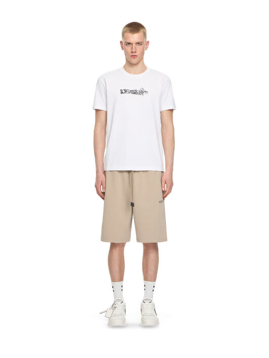 OFF WHITE Heraldic Arrow Skate Sweatshort FADE OUT STONE 44MCI013S26F009