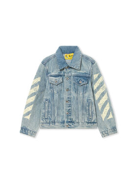 OFF WHITE Diag Sketch Denim Jacket LIGHT BLUE 44GYE001S26D001