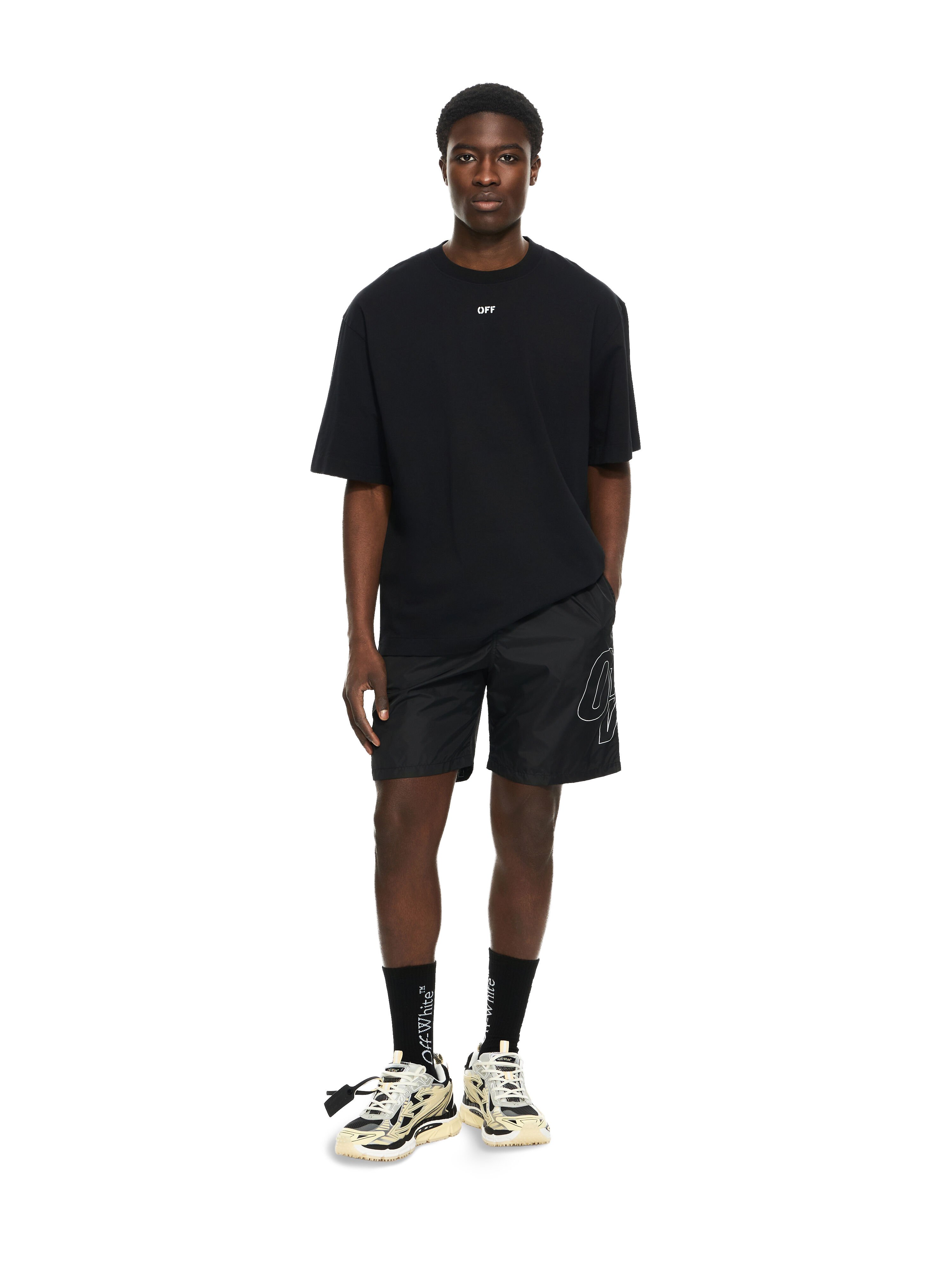 OFF WHITE 3D Spray Arrow Skate T-shirt BLACK 44MAA120S26J00I