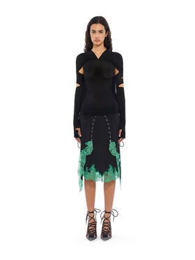 OFF WHITE Light Jersey Cross Collar Top Black-Black 2FB00827T
