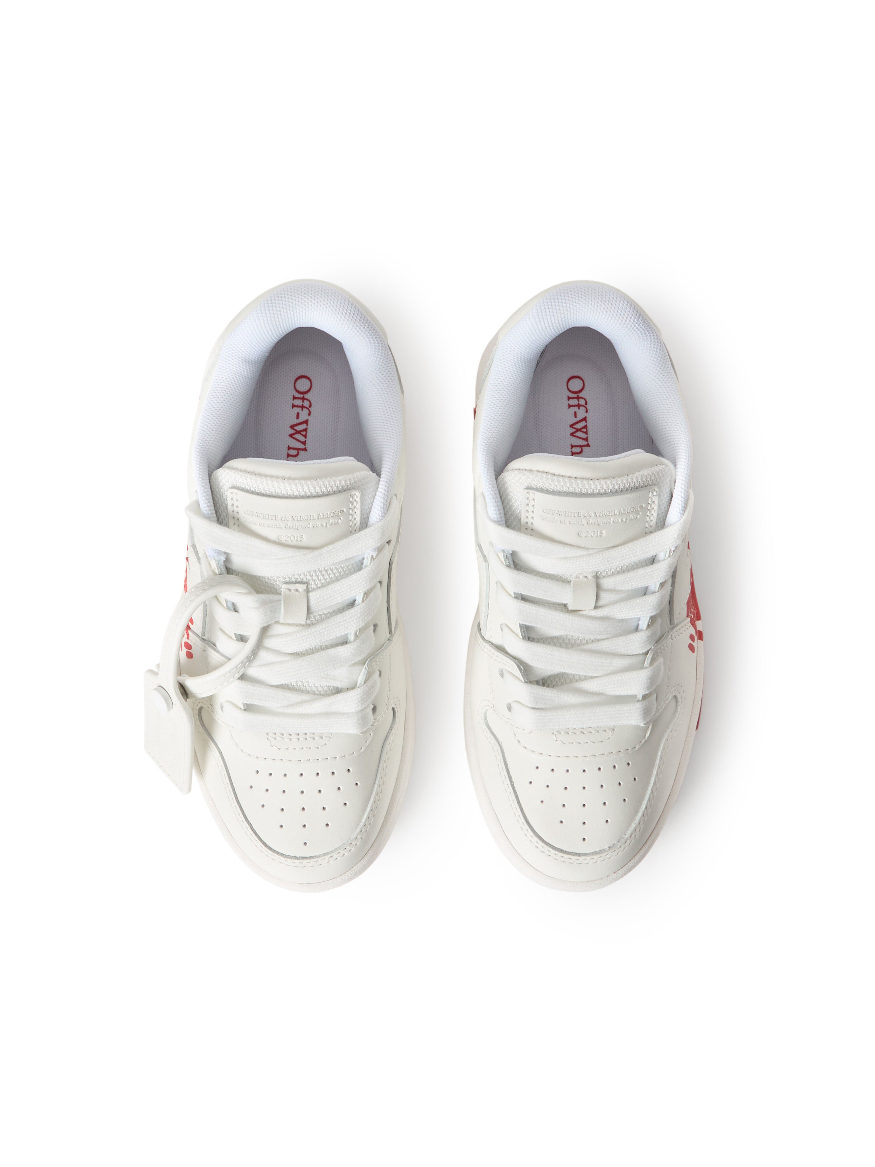 OFF WHITE Out Of Office "For Walking" Sneakers WHITE - RED OBIA011S26LEA002