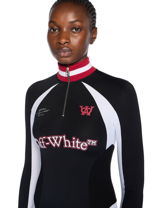 Tech Jersey Midi Dress OFF WHITE Tech Jersey Midi Dress BLACK - WHITE OWDB558F25JER001