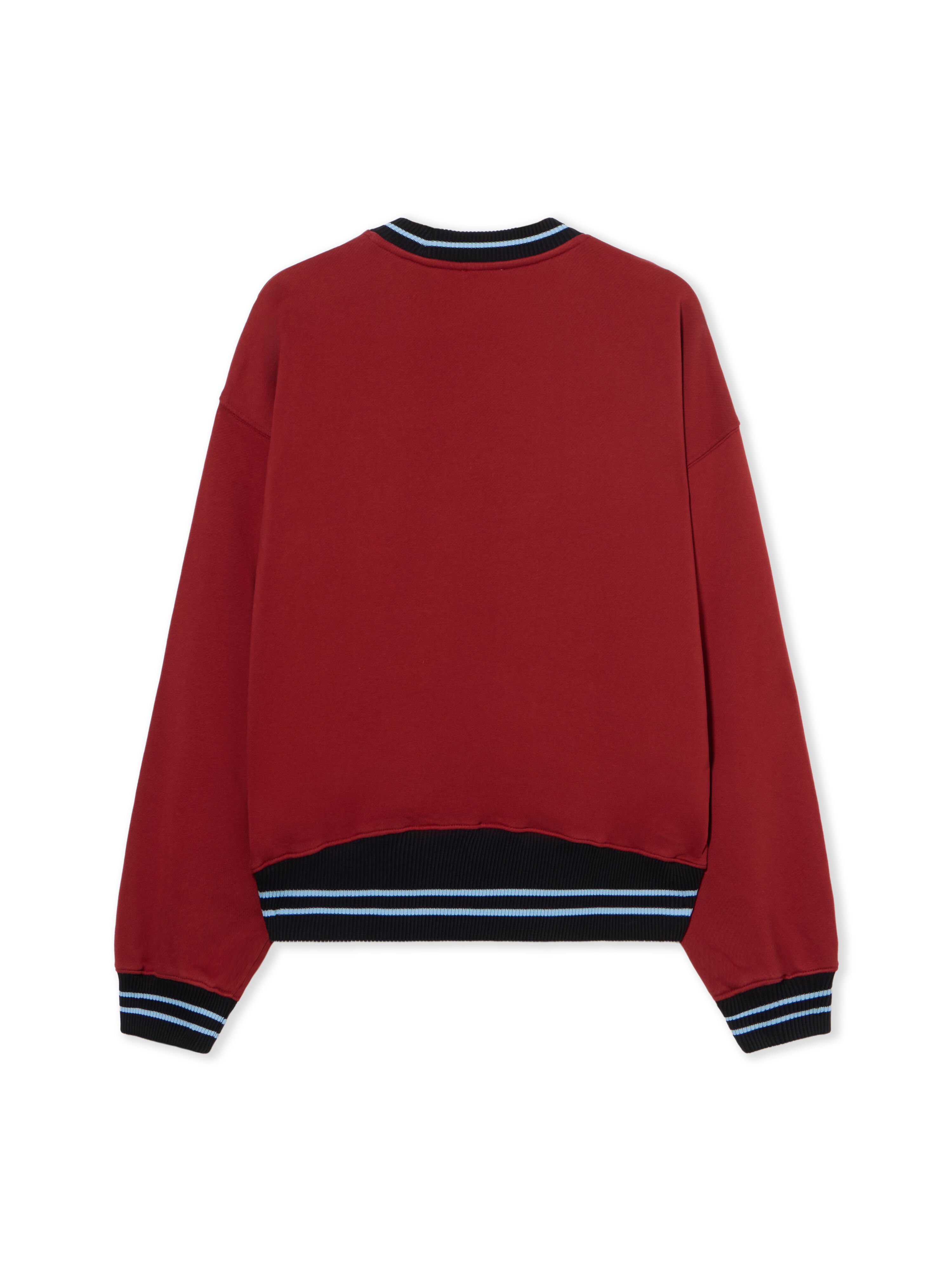 OFF WHITE Sporty Over Crew Logo Sweatshirt RED DAHLIA-BLACK OWBA075F25FLE003